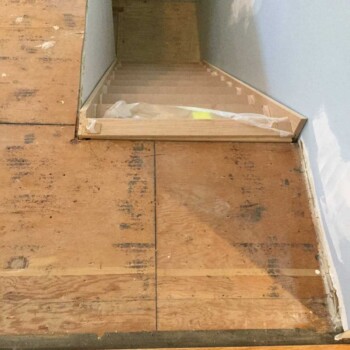 BEFORE: Red Oak Install With Dark Stain